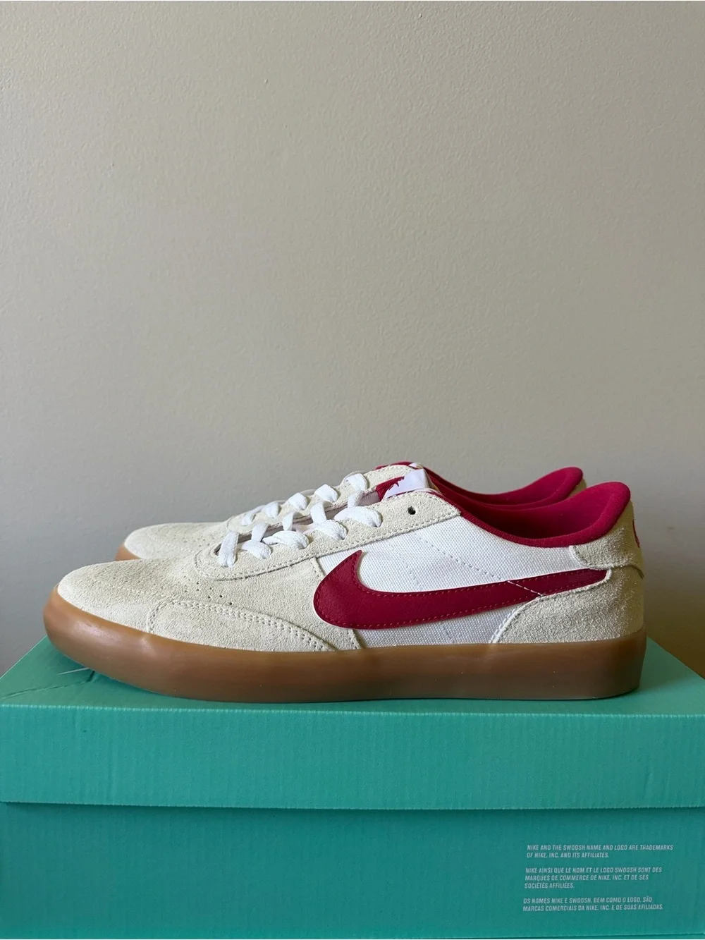 Nike SB Heritage Vulc White Cardinal Red CD5010-100 Men’s Size 9.5